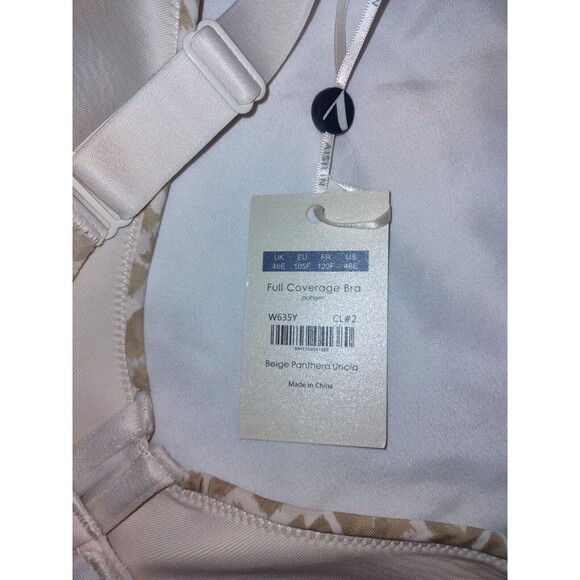 NWT Sz 46DD/E Full Coverage Bra Beige Panther Animal Print Uncia Aisilin - Picture 4 of 7